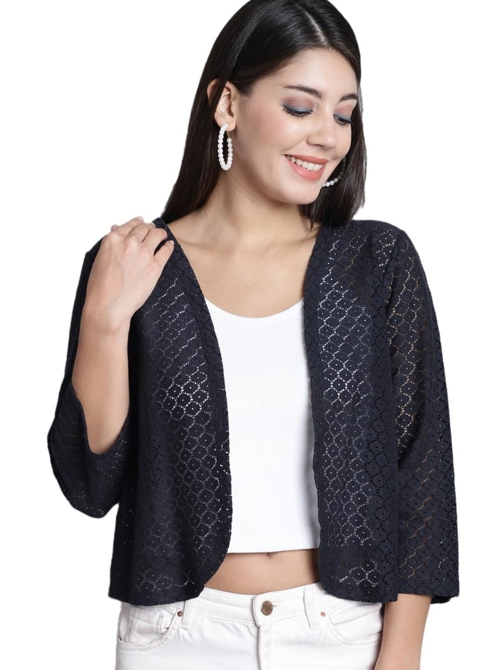 Peter Nygard black open-front bolero